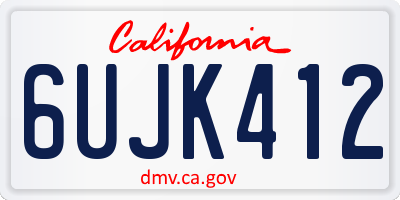 CA license plate 6UJK412
