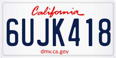 CA license plate 6UJK418