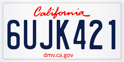 CA license plate 6UJK421