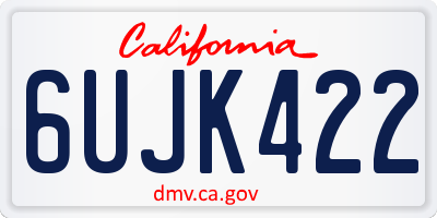 CA license plate 6UJK422