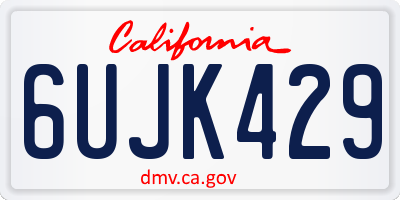CA license plate 6UJK429