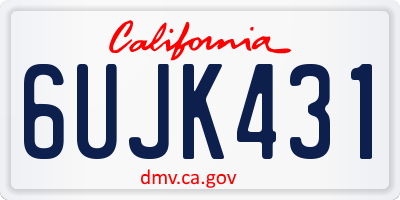 CA license plate 6UJK431