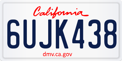 CA license plate 6UJK438
