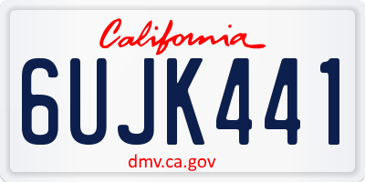 CA license plate 6UJK441