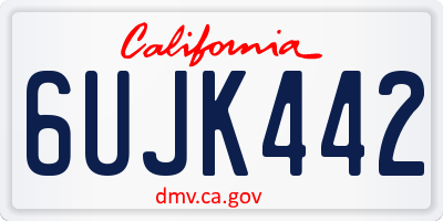 CA license plate 6UJK442