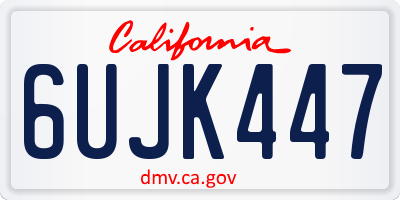 CA license plate 6UJK447