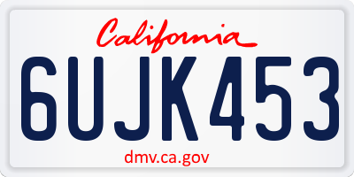 CA license plate 6UJK453