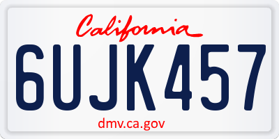 CA license plate 6UJK457