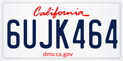 CA license plate 6UJK464