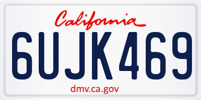 CA license plate 6UJK469