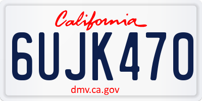 CA license plate 6UJK470
