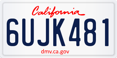 CA license plate 6UJK481