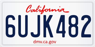 CA license plate 6UJK482