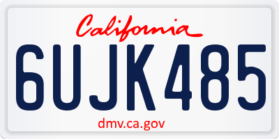 CA license plate 6UJK485
