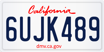 CA license plate 6UJK489