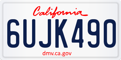 CA license plate 6UJK490