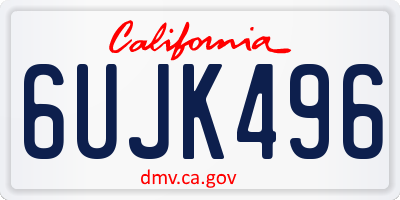 CA license plate 6UJK496