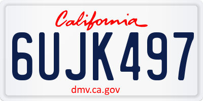 CA license plate 6UJK497