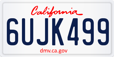 CA license plate 6UJK499