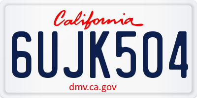 CA license plate 6UJK504