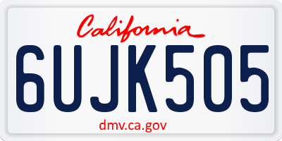 CA license plate 6UJK505