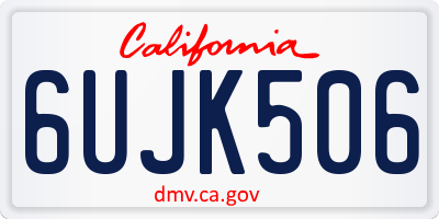 CA license plate 6UJK506