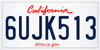 CA license plate 6UJK513