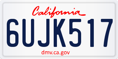 CA license plate 6UJK517