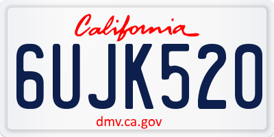 CA license plate 6UJK520