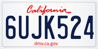 CA license plate 6UJK524