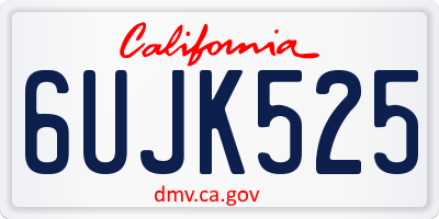 CA license plate 6UJK525