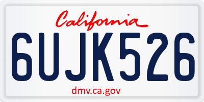 CA license plate 6UJK526