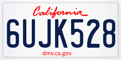 CA license plate 6UJK528