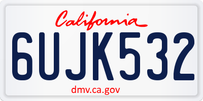 CA license plate 6UJK532