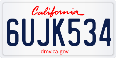 CA license plate 6UJK534