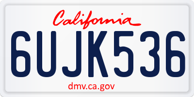 CA license plate 6UJK536