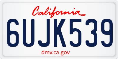 CA license plate 6UJK539