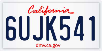 CA license plate 6UJK541
