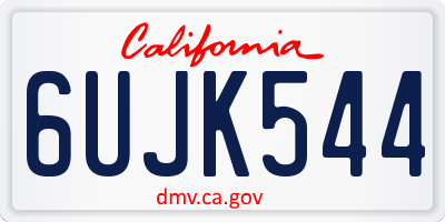 CA license plate 6UJK544