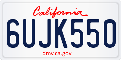 CA license plate 6UJK550