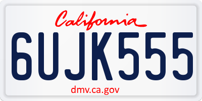 CA license plate 6UJK555