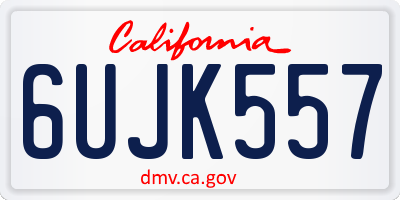 CA license plate 6UJK557