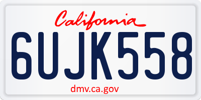 CA license plate 6UJK558