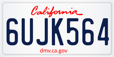 CA license plate 6UJK564