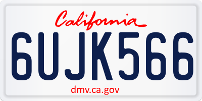 CA license plate 6UJK566