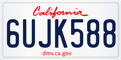 CA license plate 6UJK588