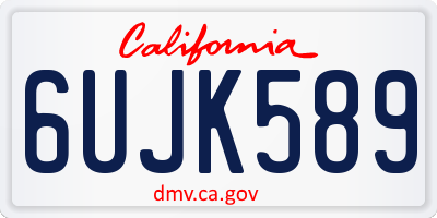 CA license plate 6UJK589