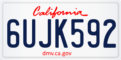 CA license plate 6UJK592