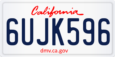 CA license plate 6UJK596