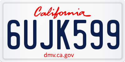 CA license plate 6UJK599
